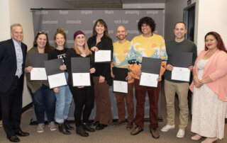 National Board certification group Left to right: Trish Smith (Gaiser), Shannon Stewart (iTech), Lisa Freeman (Sacajawea/Fruit Valley), Jaime Bassett (McLoughlin), Anthony Shine (VITA), Wesley Ballou (Roosevelt), Tyler Stanley (McLoughlin) NOT PICTURED: Bradley Lehman (iTech), Kristin Briem (King), Merri Gonzalves Johnson (Hudson's Bay)